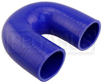 Click for a larger picture of Blue Silicone Hose, 2.00" I.D. 180 degree Elbow, 4" Legs