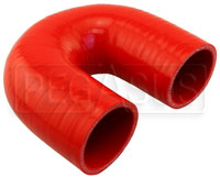 Click for a larger picture of Red Silicone Hose, 2.00" I.D. 180 degree Elbow, 4" Legs