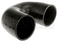 Click for a larger picture of Black Silicone Hose, 2 3/4" I.D. 180 degree Elbow, 4" Legs