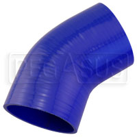 Click for a larger picture of Blue Silicone Hose, 4.00" I.D. 45 degree Elbow, 4" Legs