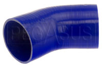 Click for a larger picture of Blue Silicone Hose, 4.00" I.D. 45 degree Elbow, 4" Legs