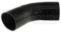 Click for a larger picture of Black Silicone Hose, 4 1/2" I.D. 45 degree Elbow, 6" Legs