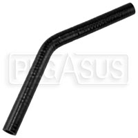 Click for a larger picture of Black Silicone Hose, 1/2" I.D. 45 degree Elbow, 6" Legs