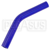 Click for a larger picture of Blue Silicone Hose, 1/2" I.D. 45 degree Elbow, 4" Legs