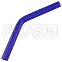Click for a larger picture of Blue Silicone Hose, 1/2" I.D. 45 degree Elbow, 6" Legs