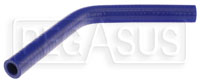 Click for a larger picture of Blue Silicone Hose, 1/2" I.D. 45 degree Elbow, 6" Legs