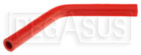 Click for a larger picture of Red Silicone Hose, 1/2" I.D. 45 degree Elbow, 6" Legs