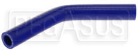 Click for a larger picture of Blue Silicone Hose, 1/2" I.D. 45 degree Elbow, 4" Legs