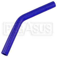 Click for a larger picture of Blue Silicone Hose, 5/8" I.D. 45 degree Elbow, 6" Legs