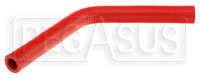 Click for a larger picture of Red Silicone Hose, 5/8" I.D. 45 degree Elbow, 6" Legs