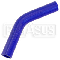 Click for a larger picture of Blue Silicone Hose, 3/4" I.D. 45 degree Elbow, 4" Legs