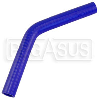 Click for a larger picture of Blue Silicone Hose, 3/4" I.D. 45 degree Elbow, 6" Legs