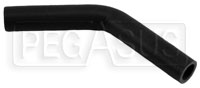 Click for a larger picture of Black Silicone Hose, 3/4" I.D. 45 degree Elbow, 4" Legs