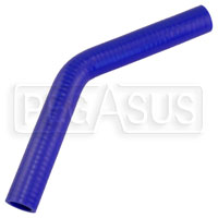 Click for a larger picture of Blue Silicone Hose, 7/8" I.D. 45 degree Elbow, 6" Legs