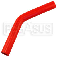 Click for a larger picture of Red Silicone Hose, 7/8" I.D. 45 degree Elbow, 6" Legs