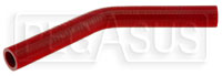 Click for a larger picture of Red Silicone Hose, 7/8" I.D. 45 degree Elbow, 6" Legs