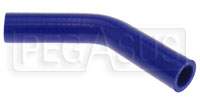 Click for a larger picture of Blue Silicone Hose, 7/8" I.D. 45 degree Elbow, 4" Legs