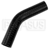 Click for a larger picture of Black Silicone Hose, 1" I.D. 45 degree Elbow, 4" Legs