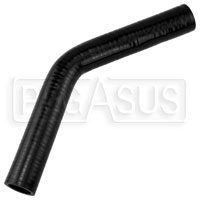 Click for a larger picture of Black Silicone Hose, 1" I.D. 45 degree Elbow, 6" Legs