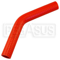 Click for a larger picture of Red Silicone Hose, 1" I.D. 45 degree Elbow, 6" Legs