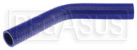 Click for a larger picture of Blue Silicone Hose, 1 1/8" I.D. 45 degree Elbow, 6" Legs