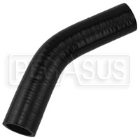 Click for a larger picture of Black Silicone Hose, 1 3/16" I.D. 45 degree Elbow, 4" Legs