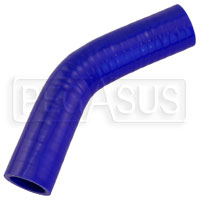 Click for a larger picture of Blue Silicone Hose, 1 3/16" I.D. 45 degree Elbow, 4" Legs