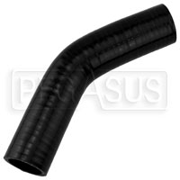 Click for a larger picture of Black Silicone Hose, 1 1/4" I.D. 45 degree Elbow, 4" Legs