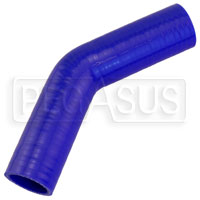 Click for a larger picture of Blue Silicone Hose, 1 1/4" I.D. 45 degree Elbow, 4" Legs