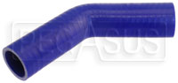 Click for a larger picture of Blue Silicone Hose, 1 1/4" I.D. 45 degree Elbow, 4" Legs
