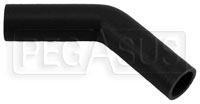 Click for a larger picture of Black Silicone Hose, 1 3/16" I.D. 45 degree Elbow, 4" Legs