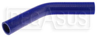 Click for a larger picture of Blue Silicone Hose, 1 3/8" I.D. 45 degree Elbow, 6" Legs