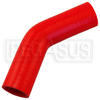 Click for a larger picture of Red Silicone Hose, 1 3/8" I.D. 45 degree Elbow, 4" Legs