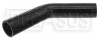 Click for a larger picture of Black Silicone Hose, 1 1/2" I.D. 45 degree Elbow, 6" Legs