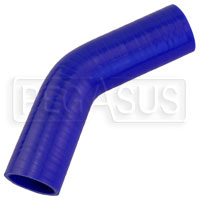 Click for a larger picture of Blue Silicone Hose, 1 1/2" I.D. 45 degree Elbow, 4" Legs