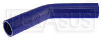 Click for a larger picture of Blue Silicone Hose, 1 1/2" I.D. 45 degree Elbow, 6" Legs