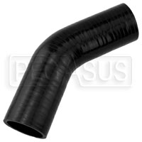 Click for a larger picture of Black Silicone Hose, 1 3/4" I.D. 45 degree Elbow, 4" Legs