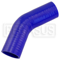 Click for a larger picture of Blue Silicone Hose, 1 3/4" I.D. 45 degree Elbow, 4" Legs