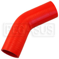 Click for a larger picture of Red Silicone Hose, 1 3/4" I.D. 45 degree Elbow, 4" Legs