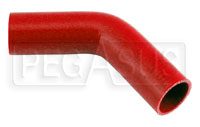 Click for a larger picture of Red Silicone Hose, 1 3/4" I.D. 45 degree Elbow, 4" Legs