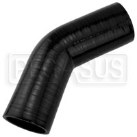 Click for a larger picture of Black Silicone Hose, 2" I.D. 45 degree Elbow, 4" Legs