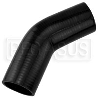 Click for a larger picture of Black Silicone Hose, 2 1/4" I.D. 45 degree Elbow, 4" Legs