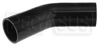 Click for a larger picture of Black Silicone Hose, 2 1/2" I.D. 45 degree Elbow, 6" Legs