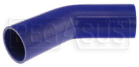 Click for a larger picture of Blue Silicone Hose, 2 1/2" I.D. 45 degree Elbow, 6" Legs