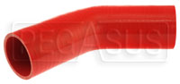Click for a larger picture of Red Silicone Hose, 2 1/2" I.D. 45 degree Elbow, 6" Legs