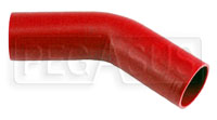 Click for a larger picture of Red Silicone Hose, 2 1/2" I.D. 45 degree Elbow, 4" Legs