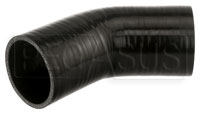 Click for a larger picture of Black Silicone Hose, 2 3/4" I.D. 45 degree Elbow, 4" Legs
