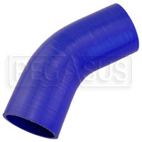 Click for a larger picture of Blue Silicone Hose, 2 3/4" I.D. 45 degree Elbow, 4" Legs