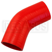 Click for a larger picture of Red Silicone Hose, 2 3/4" I.D. 45 degree Elbow, 4" Legs