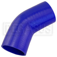 Click for a larger picture of Blue Silicone Hose, 3.00" I.D. 45 degree Elbow, 4" Legs